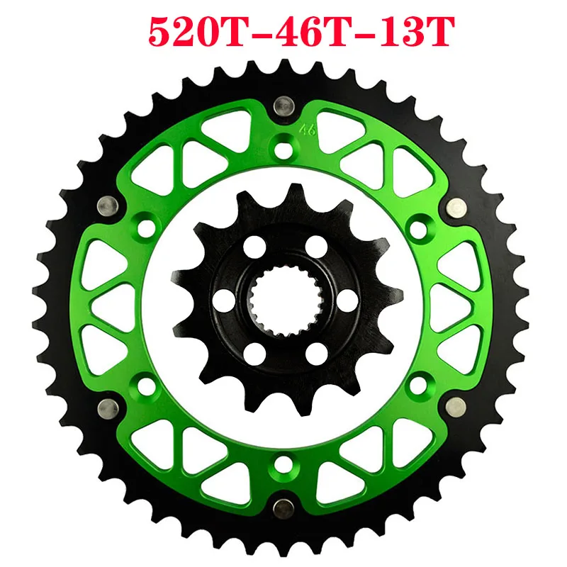 AHL 520 Motorcycle 45T~52T 13T Front & Rear Sprocket For KAWASAKI KX250F KXF250 2006-2014 KX250 F 250F KX KXF 250 24305-13 16204