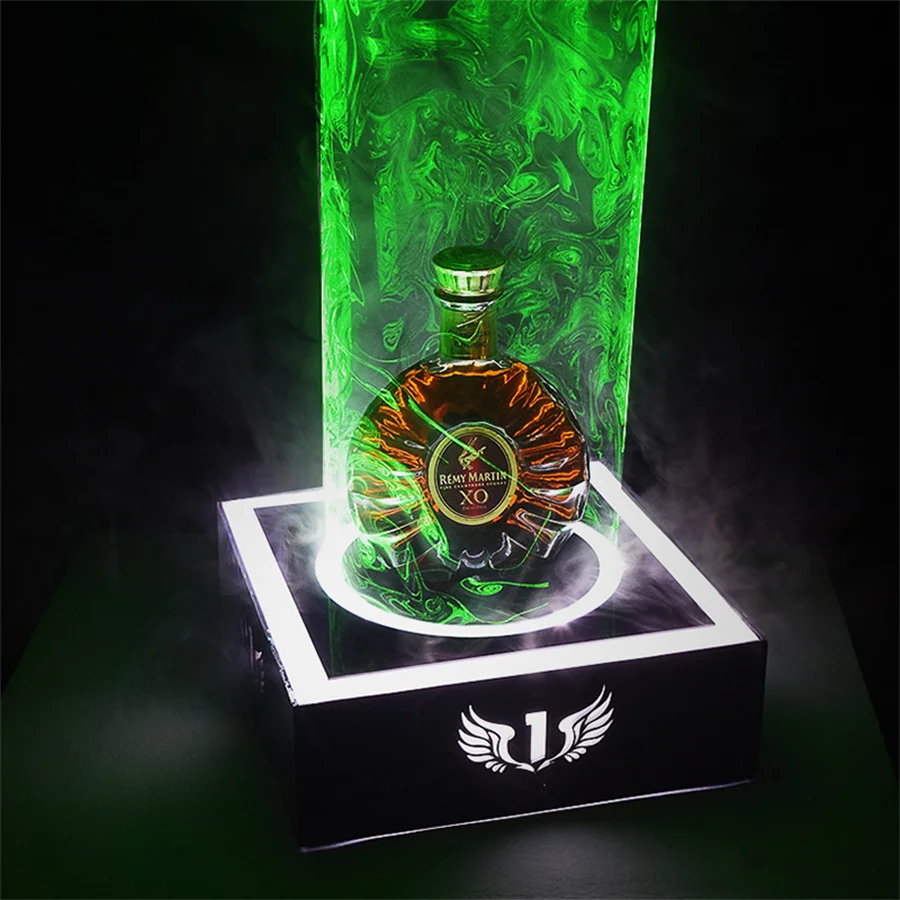 

Rechargeable LED Luminous Wine Bottle Holder Champagne Cocktail Display Rack Wine Bottle Presenter For Disco Party Nightclub