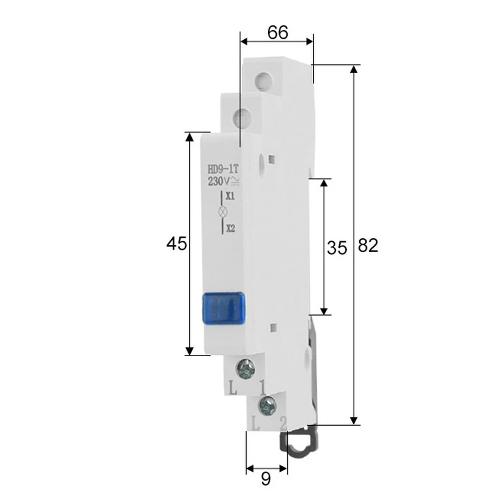 DIN Rail Mount LED Signal Lamp 230V White Indicating Pilot Light for Industrial Control Panels and Automation Systems