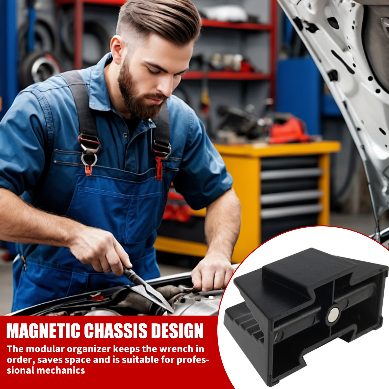 40Pcs Modular Wrench Organizer ABS Versatile Wrench Holder with Labels Space Saving Wrench Storage Rack Tool Accessories