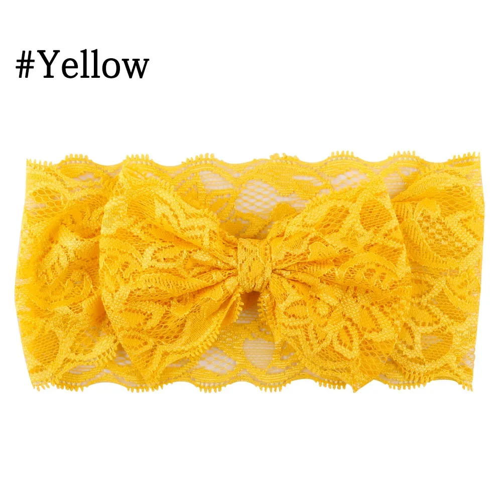 Toddler Cute Girl Kids Bow Hairband Turban Headband Headwear Lace Bowknot Baby Children Hair Accessories Photo Props