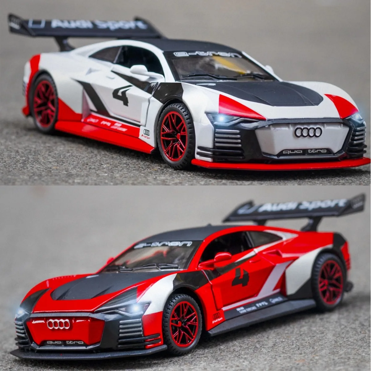 1:32 Mclaren 765LT Pullback Car Toy with Lights Engine Sound, Toyota Audi VW Scale Diecast Car Model Replica Kid Boy Play Gift