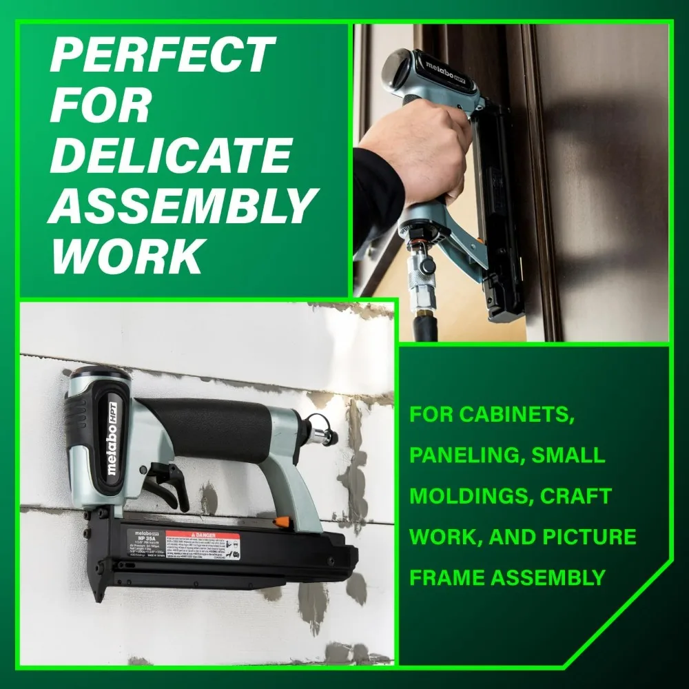 Metabo HPT Pin Nailer, Pro-Preferred Pneumatic Power Nailers Cabinets Trim Crafting 2.0 lbs Tool 23 Gauge 5/8