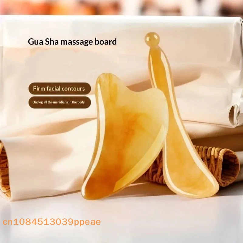 {QTG333} 1/2 Pcs Face Eye SPA Massager Plate Skin Scraping Resin Guasha Massage Board For Head Neck Back Body Legs