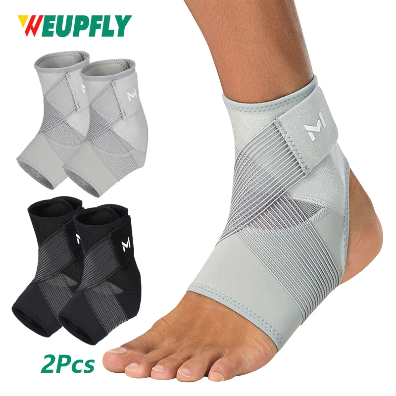 

2PCS Ankle Brace with Straps for Plantar Fasciitis, Ankle Sleeve for Achilles Tendonitis, Ankle Compression Support for Men