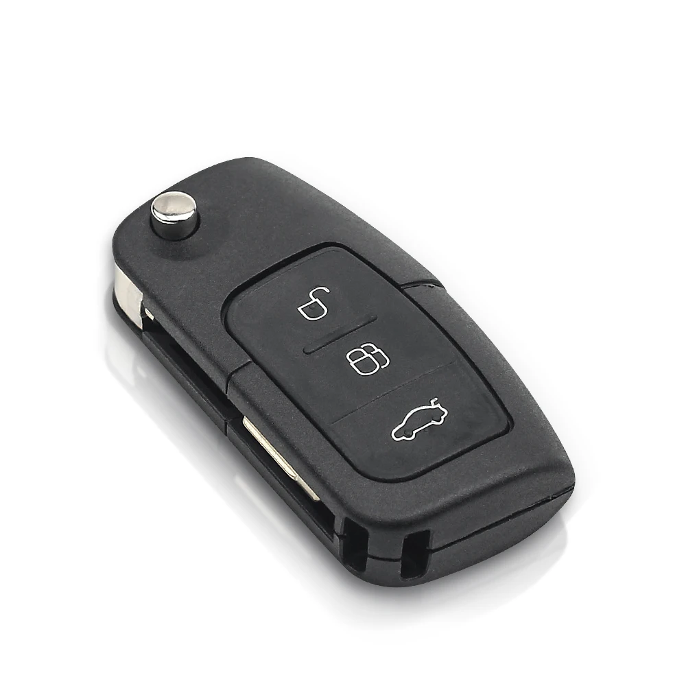 KEYYOU 433Mhz ASK 자동차 리모컨 키 포드 피에스타 포커스 2 에코스포츠 쿠가 이스케이프 C 맥스 카 키 FOB HU101 / FO21 3버튼 플립 키
