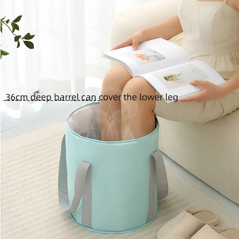 Folding Foot Soaking Bucket Portable Five-layer Insulation Foot Soaking Bag Travelling Collapsible Foot Wash Basin