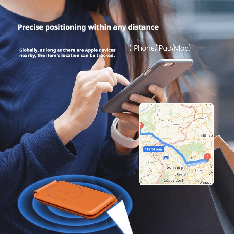 Nowy lokalizator Airtag z uchwytem na kartę do iPhone'a Smart Tag współpracujący z Find My Air-Tag Bluetooth Search GPS Locator Finder 2025