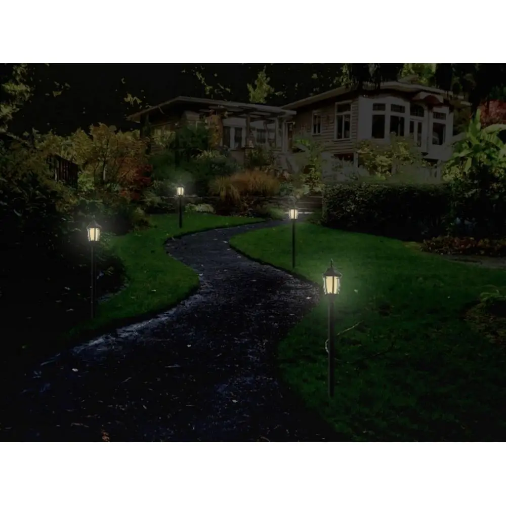 Solar Garden Walkway Light Amber Wit IP65 Waterdicht 12-uurs LED Verstelbare hoofdlamp Tuingang Veiligheid Nachtlampje