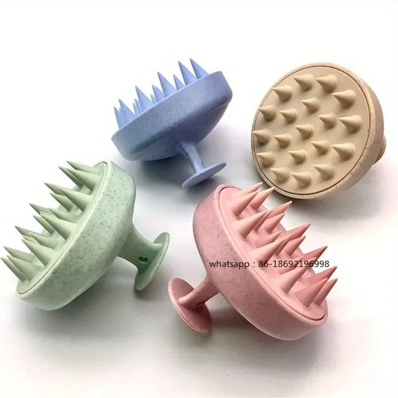4pc Silicone Shampoo Brush Body Massage Brush Bath Shower Brush Salon Hairdressing Tool Scalp Massage Comb Hair Washing Comb