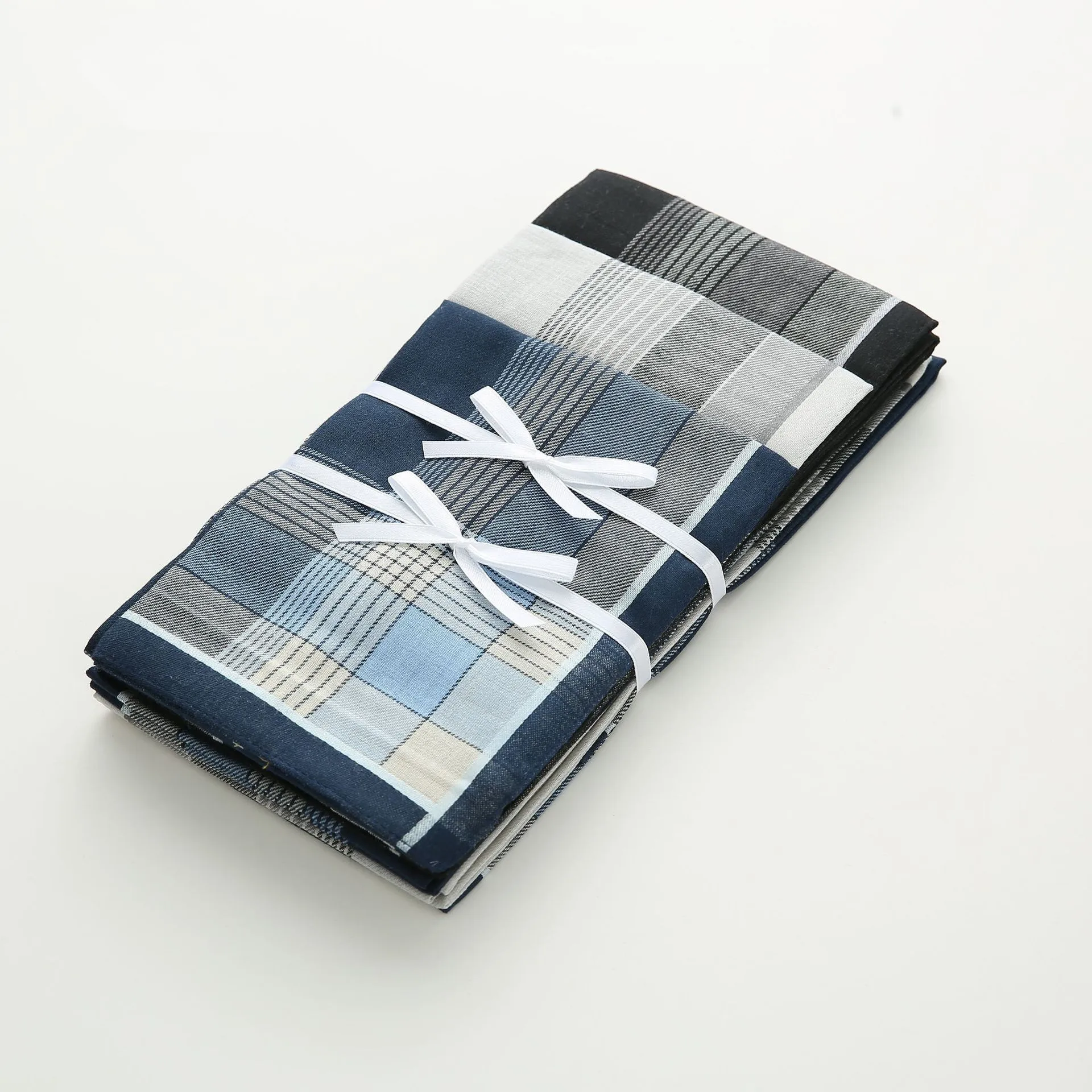 Men's Soft Cotton Handkerchiefs with Elegant Pattern in Assorted Color, Fine 17 inches Large Hankies Pocket Square