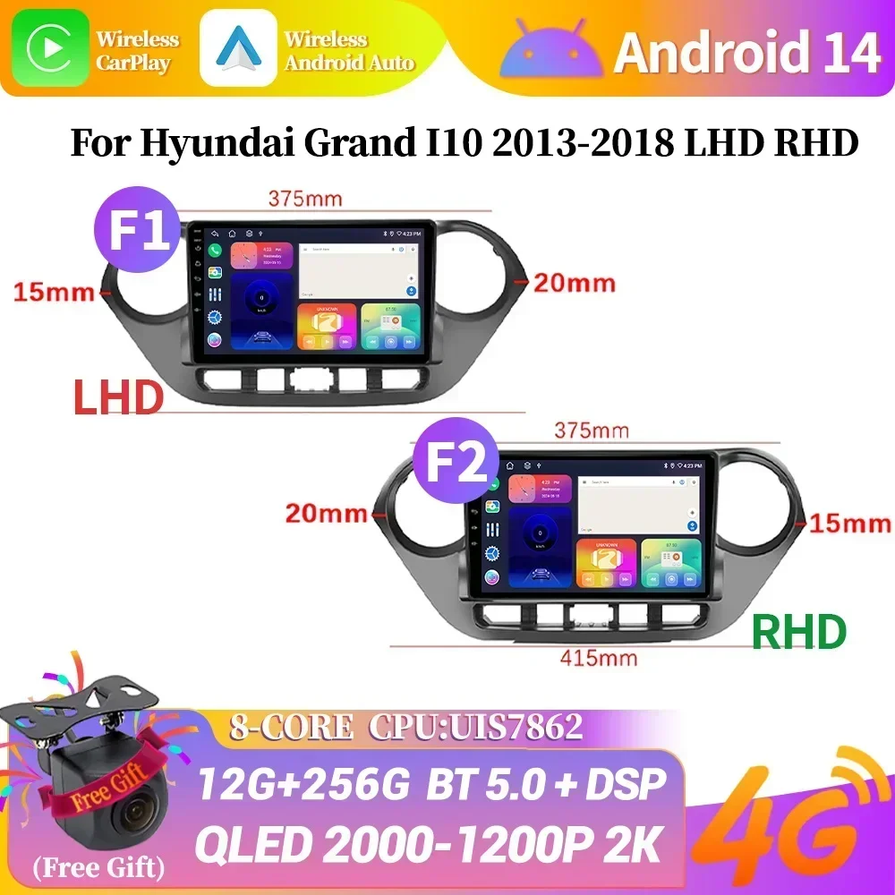 

Car Radio Multimedia Video GPS For Hyundai Grand I10 2013-2018 LHD RHD Screen Android Stereo Wireless Carplay Navigation Stereo