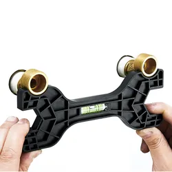 Multifunctional Dual Headed Wrench With Level Manual Tap Spanner Repair Plumbing Tools For Household Faucet Pipe And Toilet