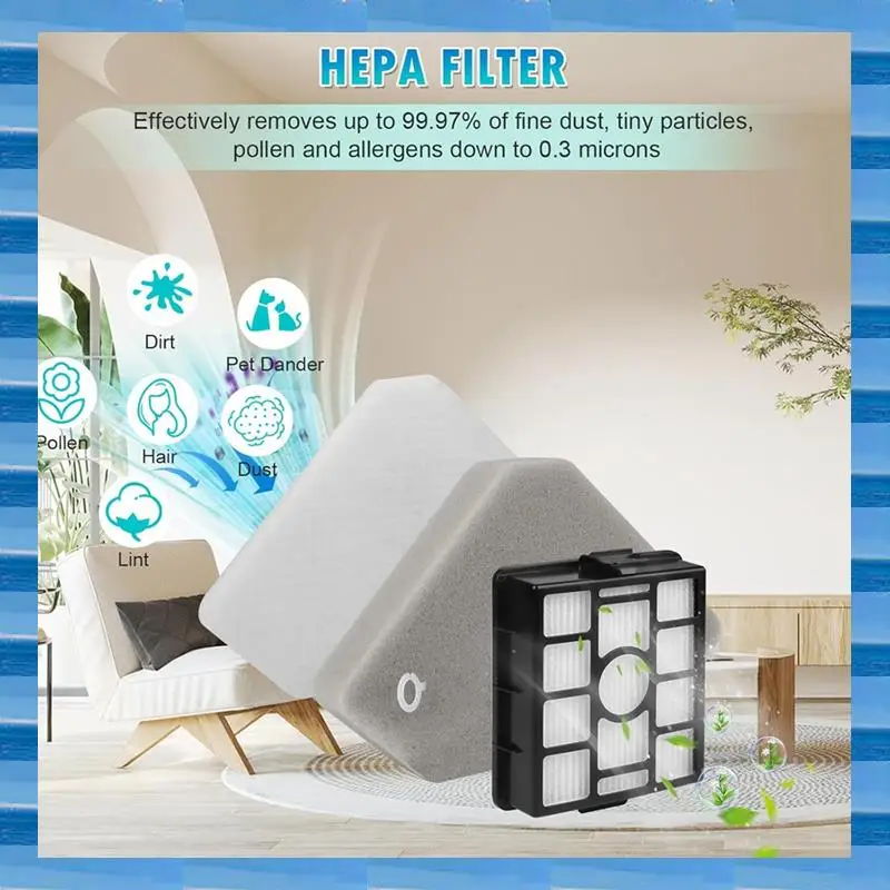 

AT53 HEPA Filters Replacement Parts For Shark BU3521 BU3523 Cordless Stick Cleaner Accessory Kit