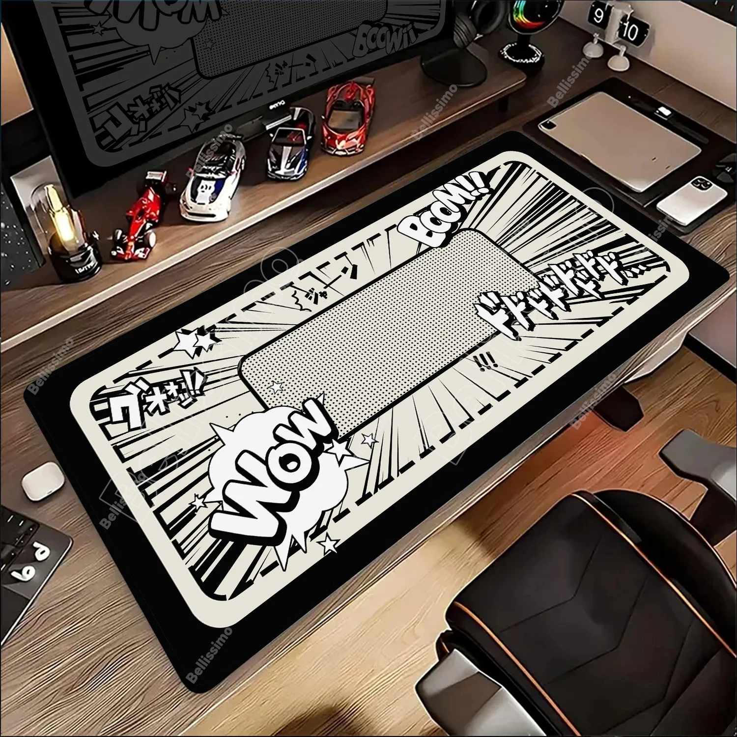 

Kawaii Anime Mousepad Black and White Comics Decorate desktop Keyboard Mouse Pad Cute Rug Desk PC Accessory HD Office Mouse Mat