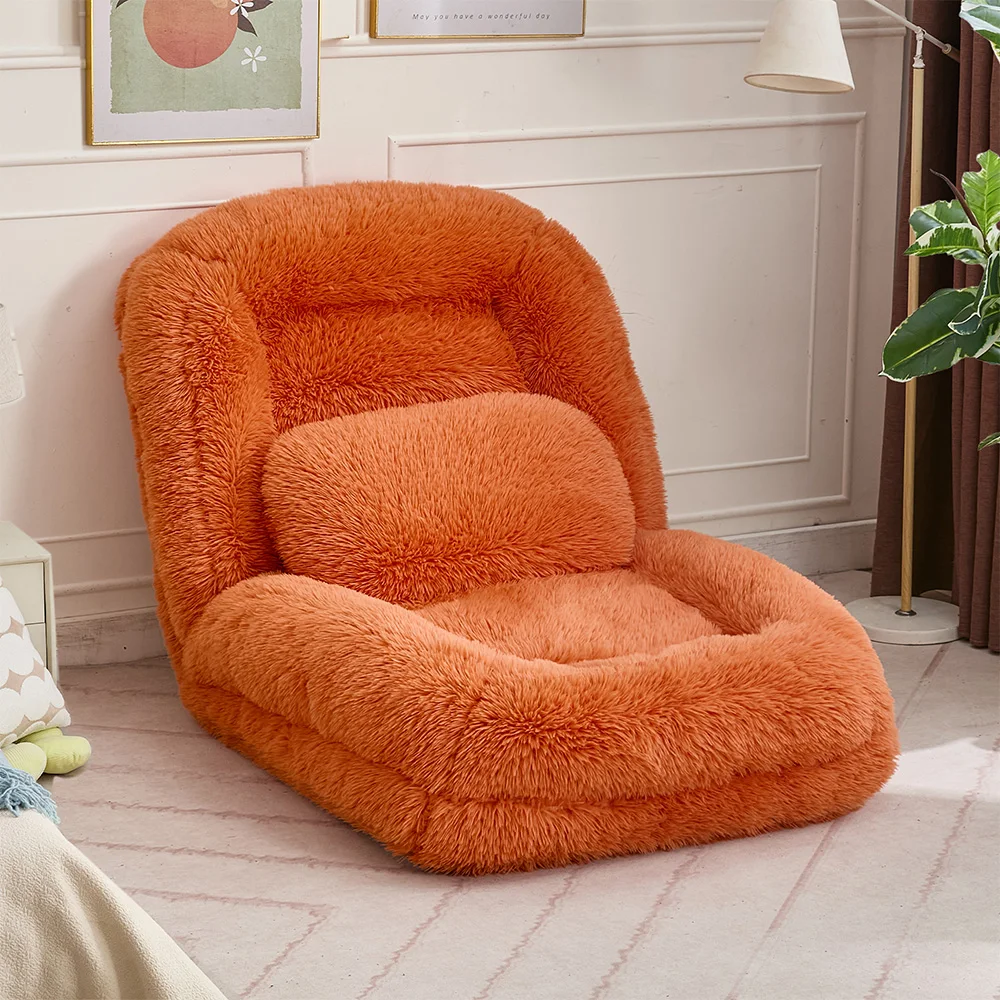 69-inch Plush Fabric Sofa With 5 Adjustable Multi-functional Settings Suitable For Bedrooms and Living Rooms Ideal For Gaming Meditation and Relaxation