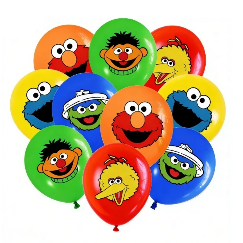 10 Stück / Packung Sesamstraße 12-Zoll-Latexballons Kindergeburtstag Party-Zubehör Festival-Event-Dekorationen – Detail 2