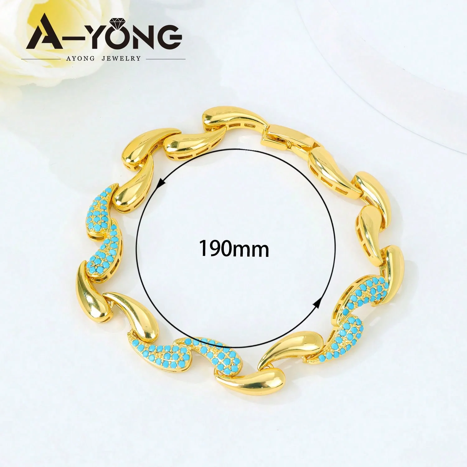 Dubai Geometric Water-Drop Jewelry Set, 21K Gold Plated