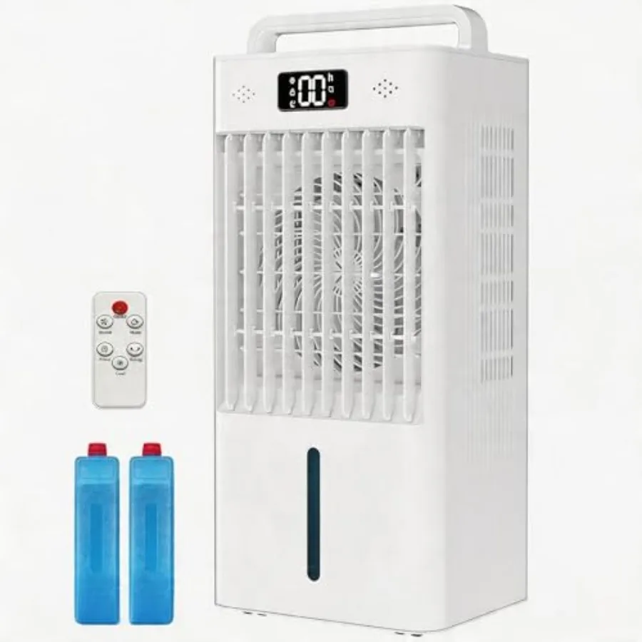 

10L 3-in-1 Portable Evaporative Air Cooler for Bedroom Office Dorm, Plastic Housing, White, Ultra Quiet 40-45dB with HEPA Filte