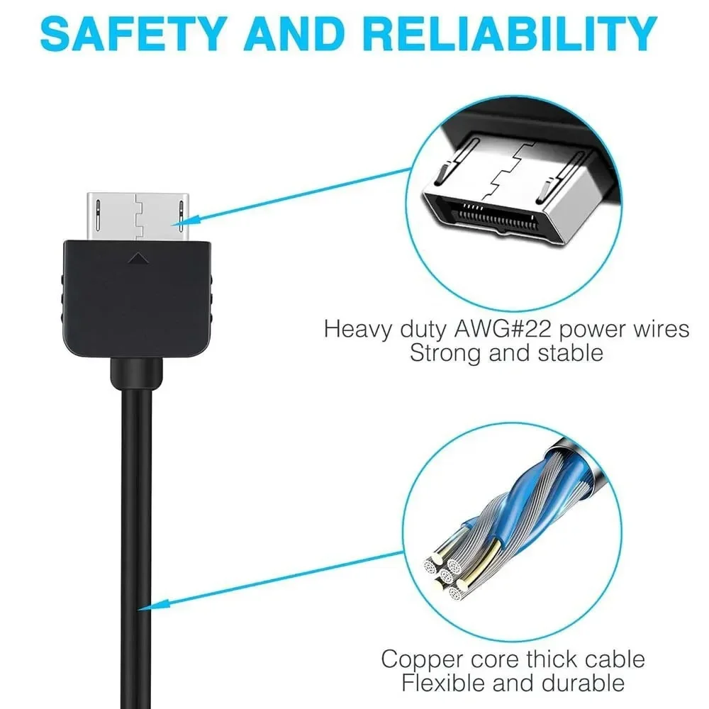 USB 2 في 1 كابل شحن مزامنة البيانات عالي السرعة 1 متر وحدة تحكم محمولة لعبة آلة شاحن الحبل لبلاي ستيشن فيتا 1000