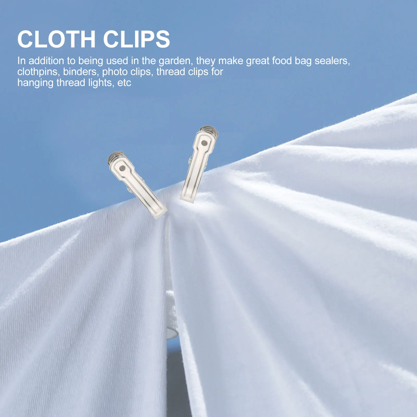

20pcs Garden Clips Stainless Steel Windproof Strong Spring Greenhouse Shade Net Clamps Heavy Duty Cloth Clamp Outdoor Garden