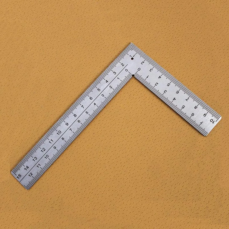 Mini Stainless Steel L-Shaped Double-Sided Precision Scale Ruler - High-Accuracy Measuring Tool for Leather Design, Metal Materi