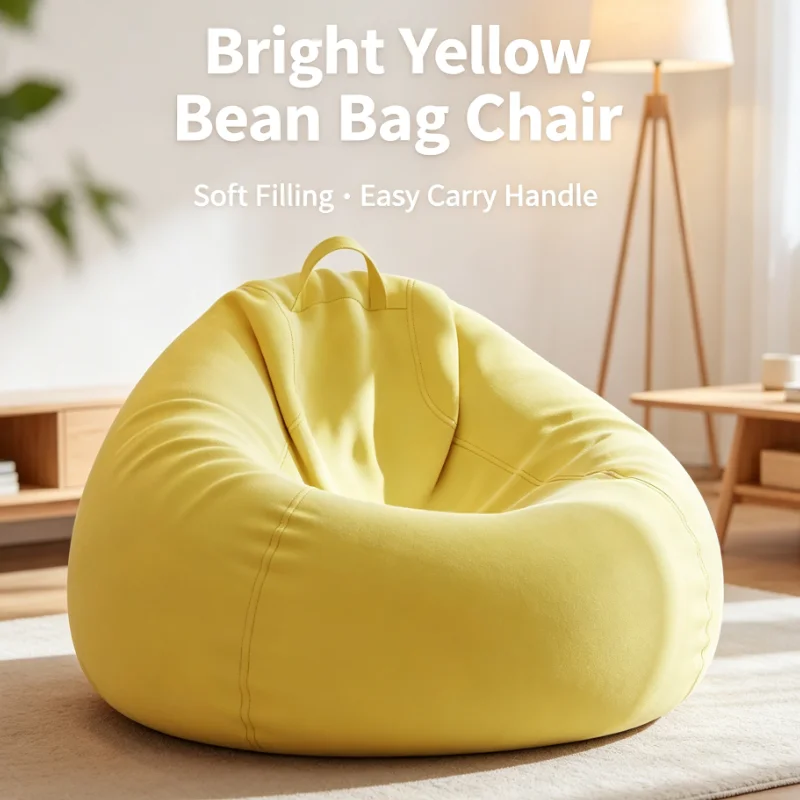 Bean Bag Chair Soft Plush Floor Sofa Lounger With Handle Comfortable Lazy Seat For Living Room Bedroom Home Decor Furniture