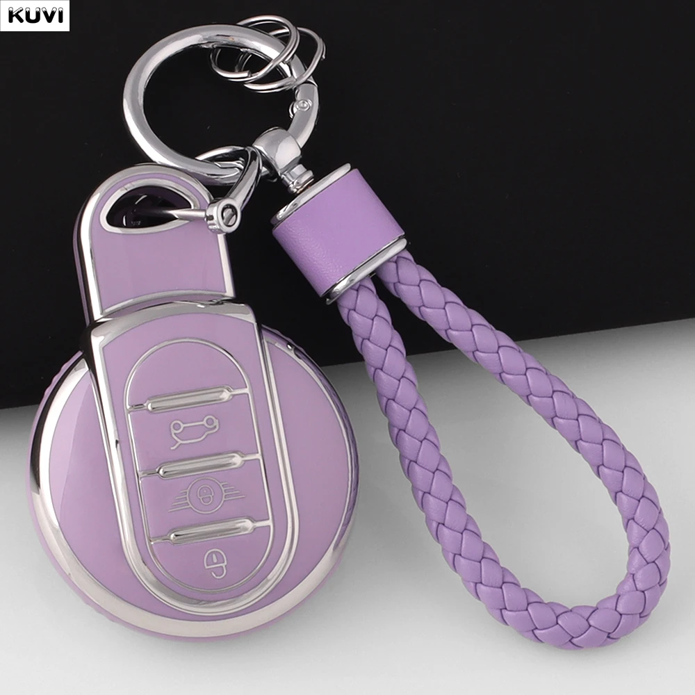 Fashion Pink TPU Car Key Case Cover For BMW Mini Cooper F55 F56 F57 F54 F60 JCW Clubman Countryman Protected Shell Fob Keychain - view 4