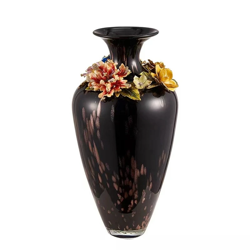 Glass vase simple flower arrangement device decoration craft ceramic flower pot home jewelry two-piece set