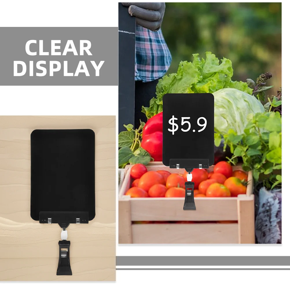 5 قطعة حامل علامة سعر الفاكهة قابل لإعادة الاستخدام وقابل للمسح مشبك السبورة عرض البيع بالتجزئة البلاستيكية لمزارعي السوبر ماركت #5