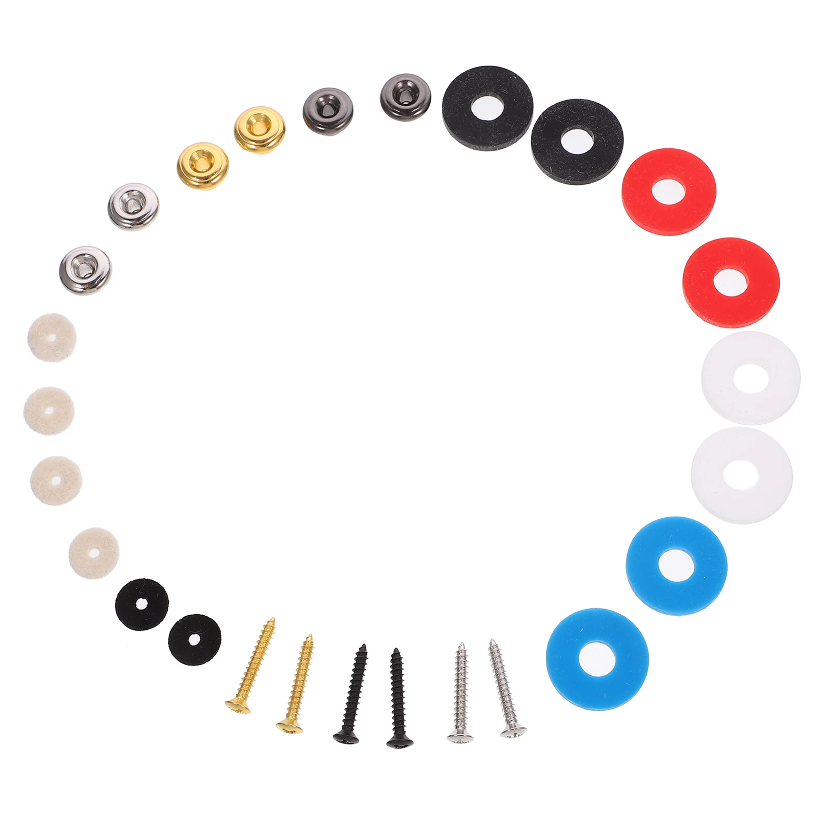 

12PCS Guitar Strap Buttons Mushroom End Pin for Electric Bass Classical Rubber Straps Locking Buckle Screws Flat
