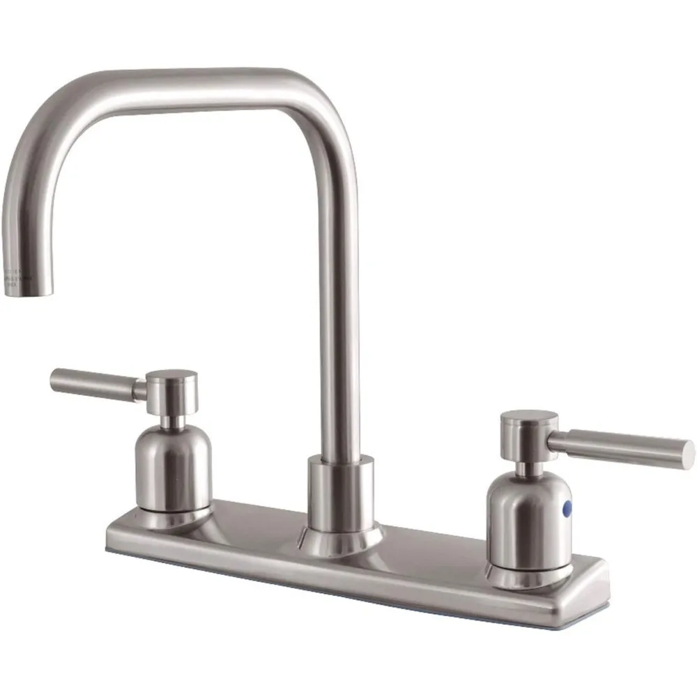 صنبور مطبخ برونزي أنيق مطلي بالزيت، مجموعة مركزية 8 بوصة، هيكل نحاسي صلب، معدل تدفق عالي للمنازل الحديثة #2