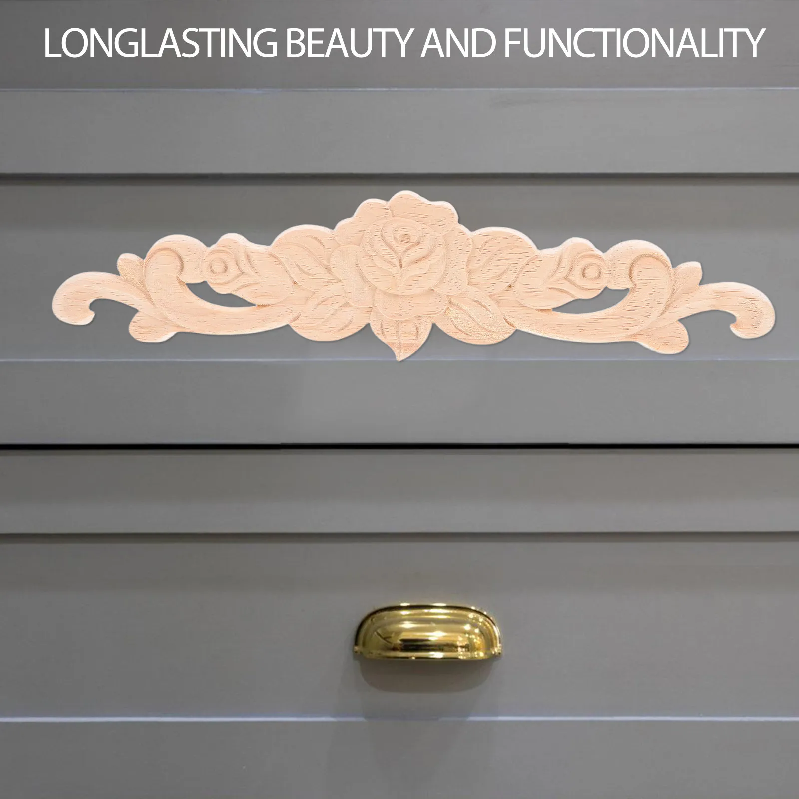 

2 шт. Декоративные деревянные аппликации в виде роз ручной работы, элегантные цветочные накладки для мебели, комодов, шкафов, стен, для декора своими руками