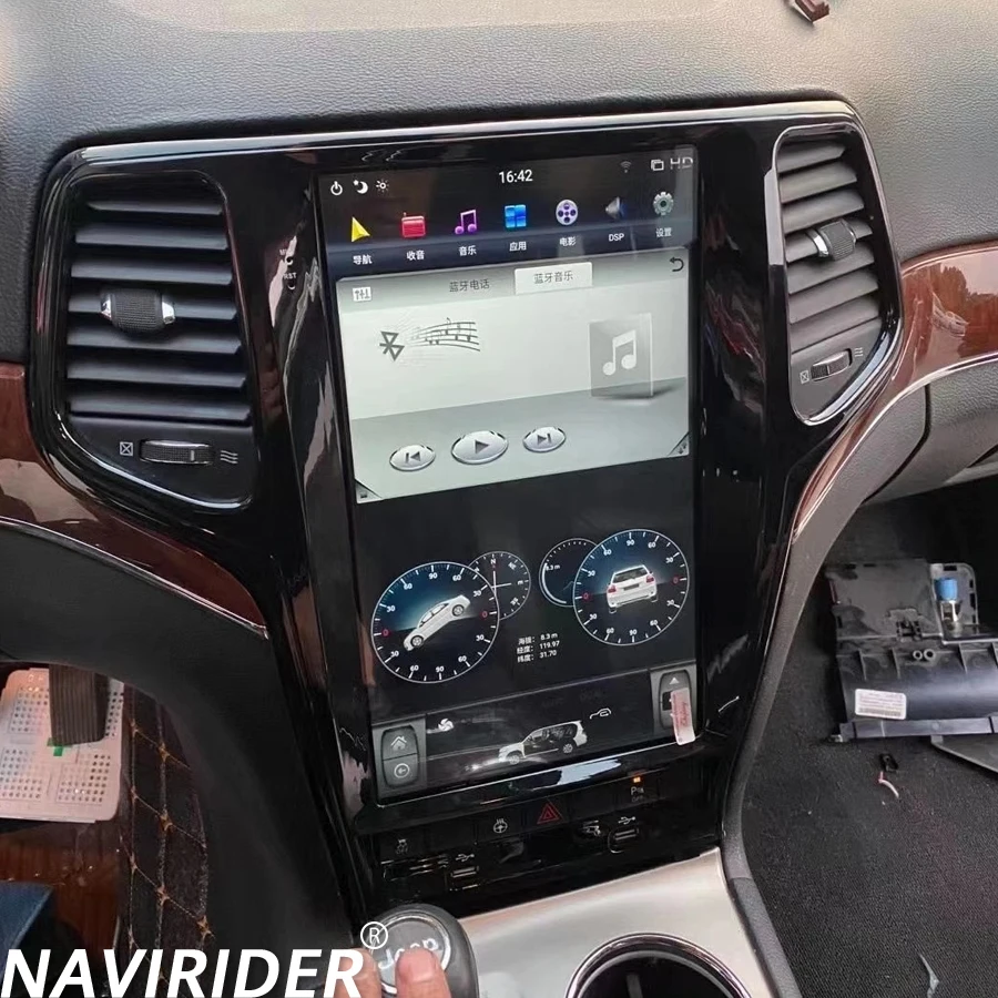 13.6inch For Jeep Grand Cherokee 2010-2013 2014-2019 Black Golden Car Multimedia Player Gps Radio Android Carplay Android Auto