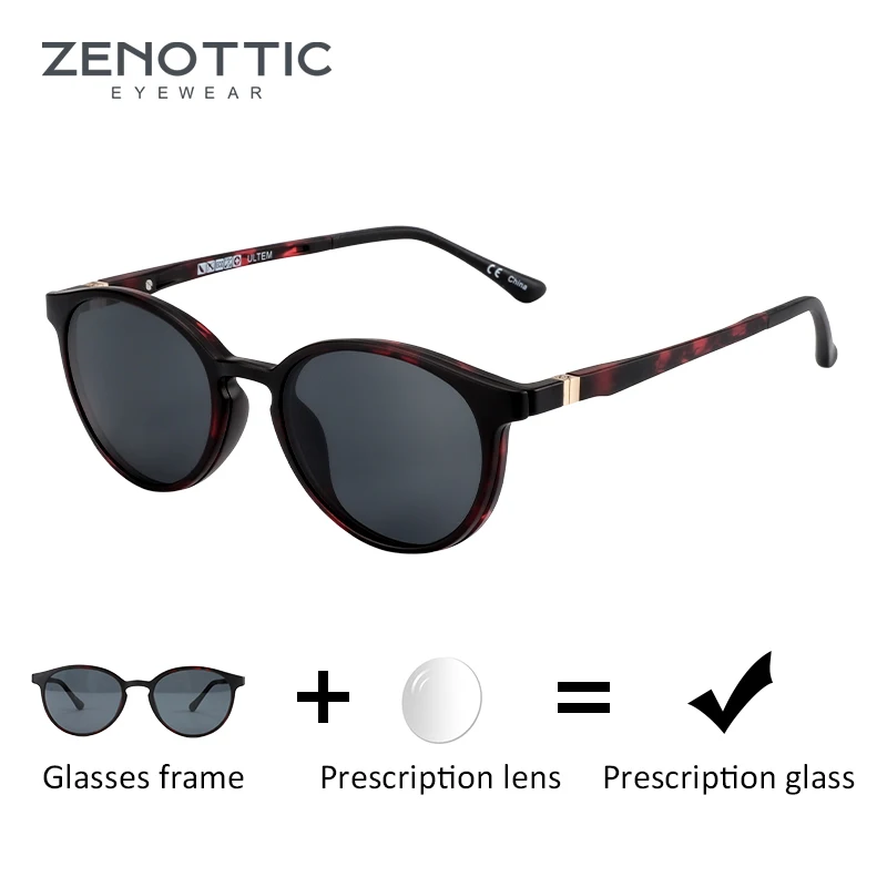 ZENOTTIC 2 in 1 Prescription Sunglasses Magnetic Clip On Optical Polarized Glasses Frames For Men Myopia Sunglasses With Diopter