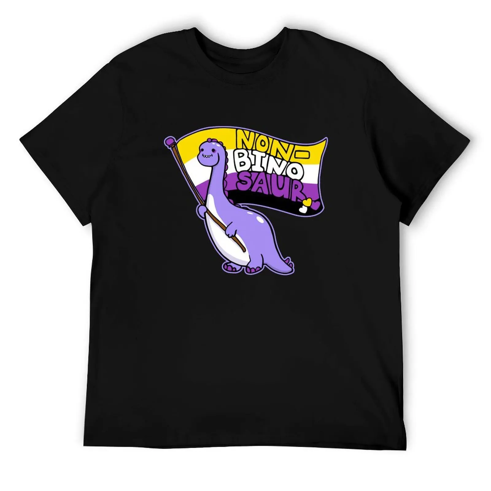 غير بينو saur لطيف ديناصور مع غير ثنائي فخر العلم تي شيرت رجل تي شيرت الصيف القطن تي شيرت رجل 100% تي شيرت