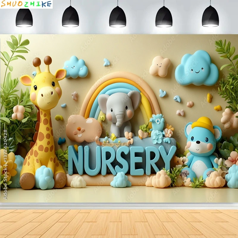 

Baby Shower Happy Birthday Party Photography Backdrops Newborn Kids Air Balloon Princess Tropical Jungle Photo Background BB-10