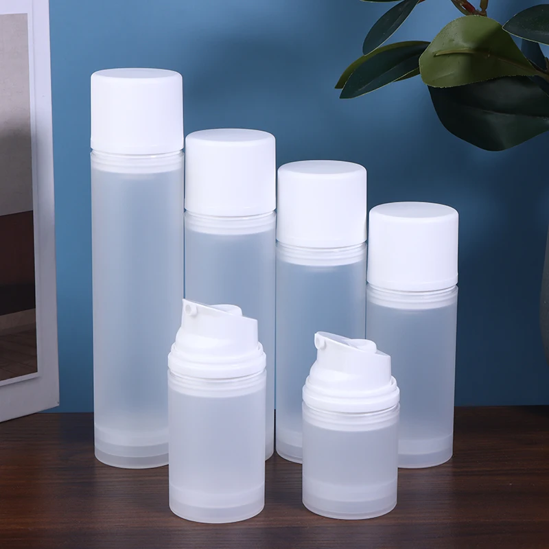 30-150ml Frosted Travel Pump Bottle Dispenser Empty Lotion Bottles Refillable Vacuum Cosmetic Container Press Type Women Make U