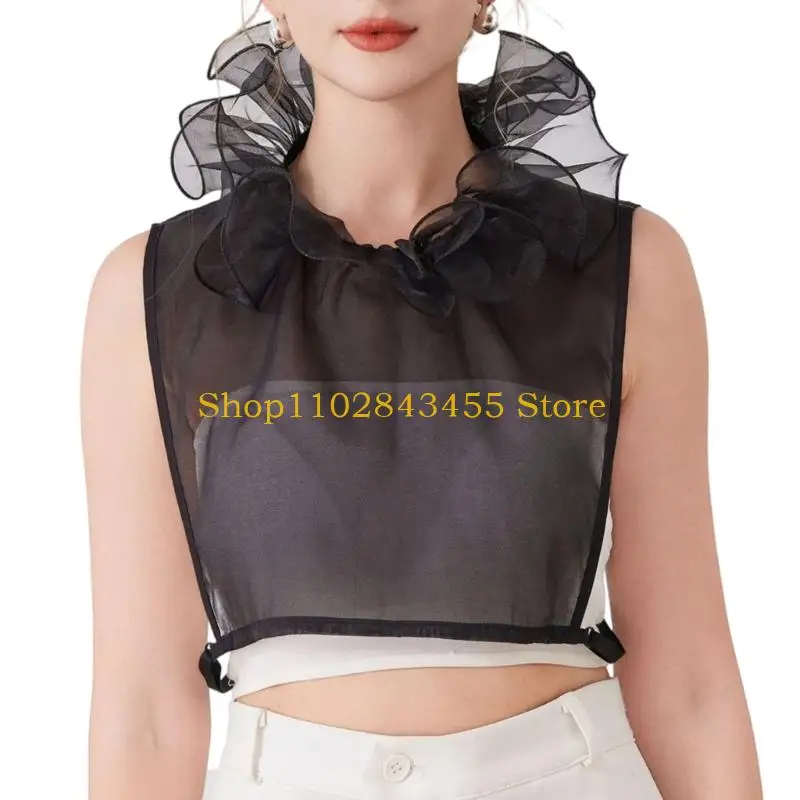 Colar falso da decoração destacável amigável do pescoço 49MC com projeto Ruffled do laço