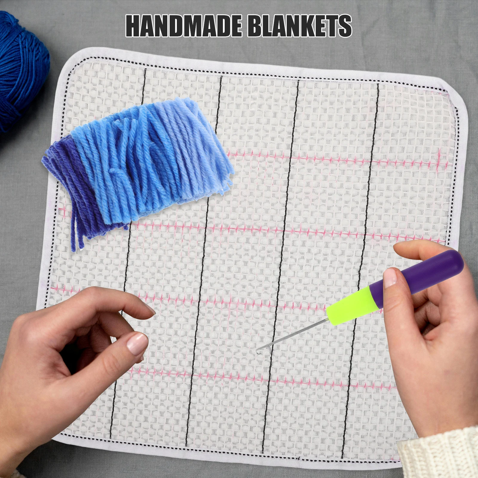 

1Set DIY Latch Hook Carpet Rug Making Kit Lightweight Supple Skin-Friendly Crochet Kit Suitable for Pillowcase Blanket Cushions