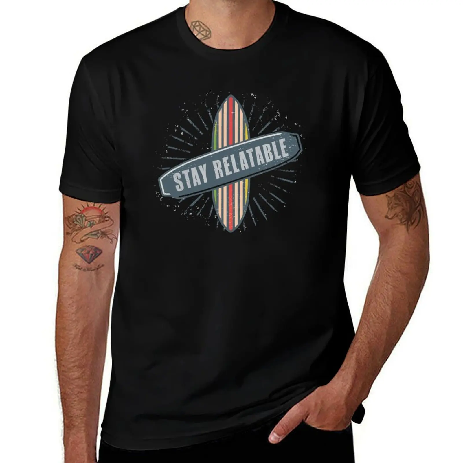 T-shirt Stay Relatable à col rond avec imprimé vintage