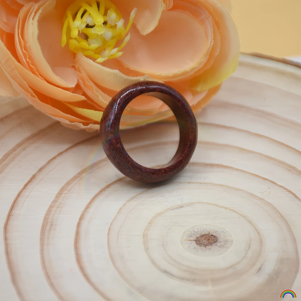 

Natural mineral cinnabar translucent crystal ring with high content purple gold sand ring Rwbuy brand design