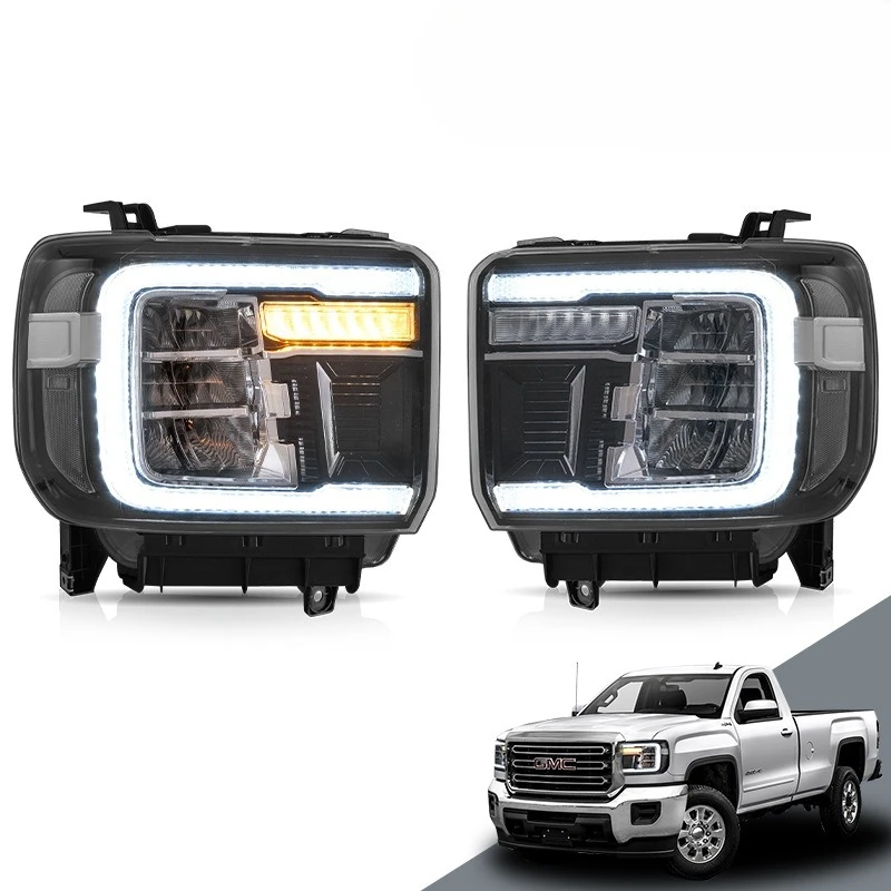 

Запчасти для vland для GMC SlERRA1500 2014-2018, модернизированная фара в сборе, светодиодный стример, указатель поворота