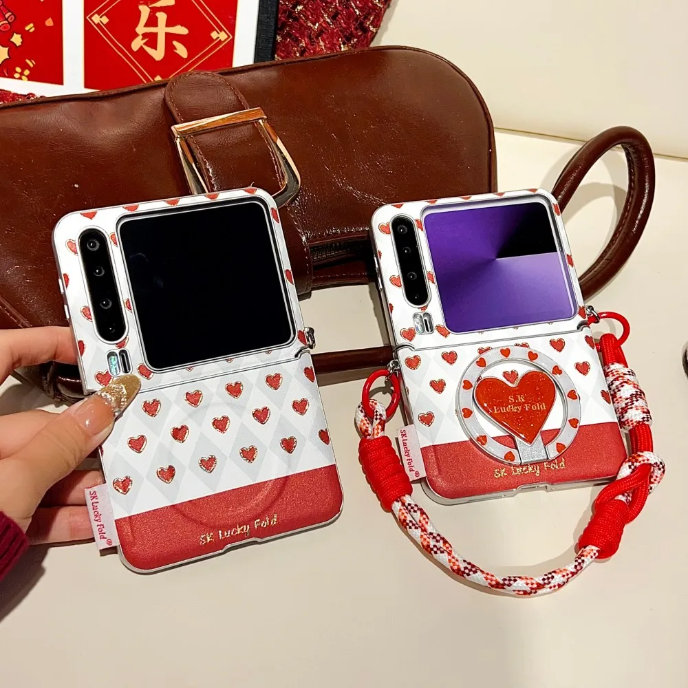 Love Bracelet Phone Case For HuaWei Pura X Magnetic Wireless Charger PC Hard Shell Protective Hand Strap Back Cover