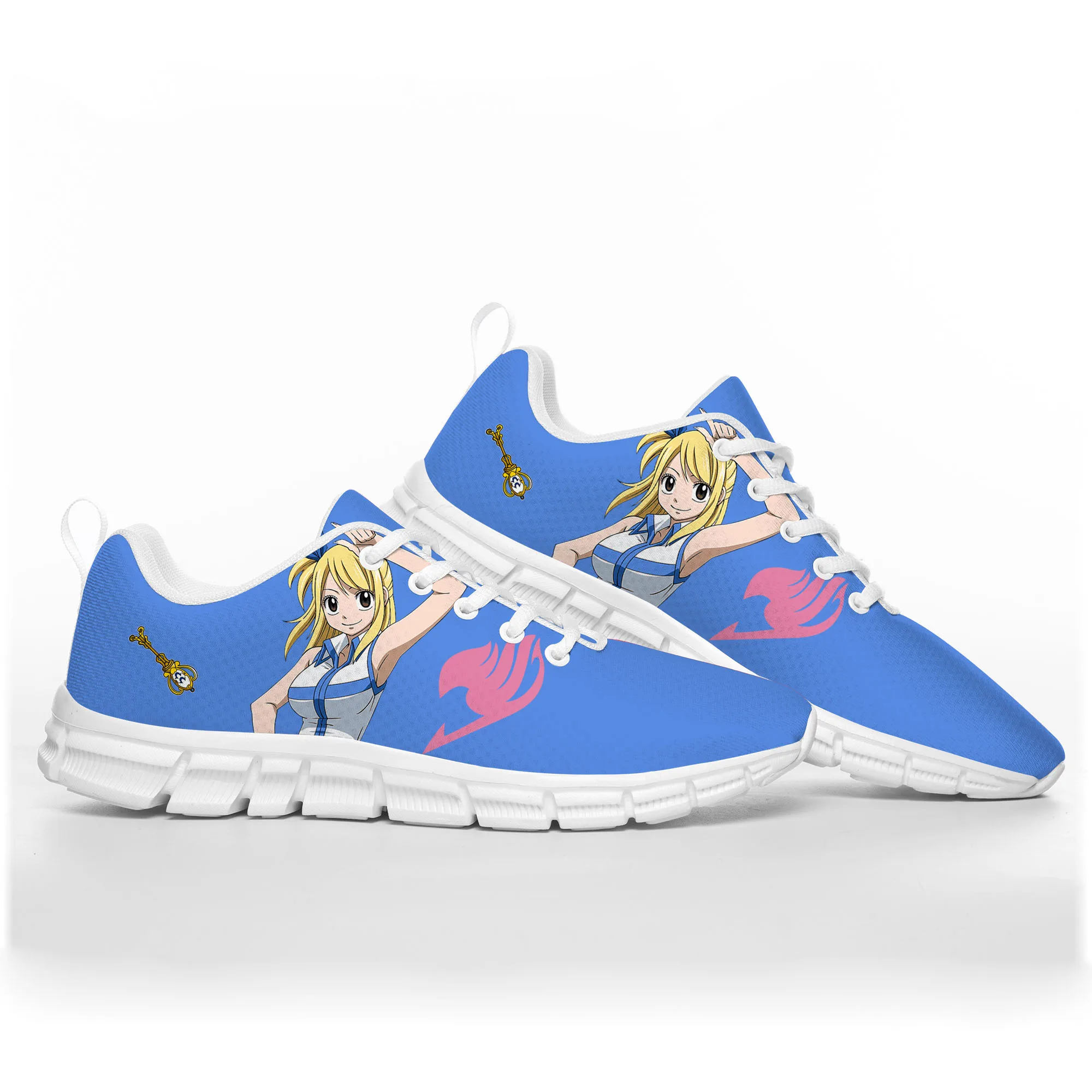 Lucy Heartfilia Anime Fairy Tail Sports Shoes Mens Womens Teenager Kids Children White Sneakers Custom High Quality Couple Shoe image 3