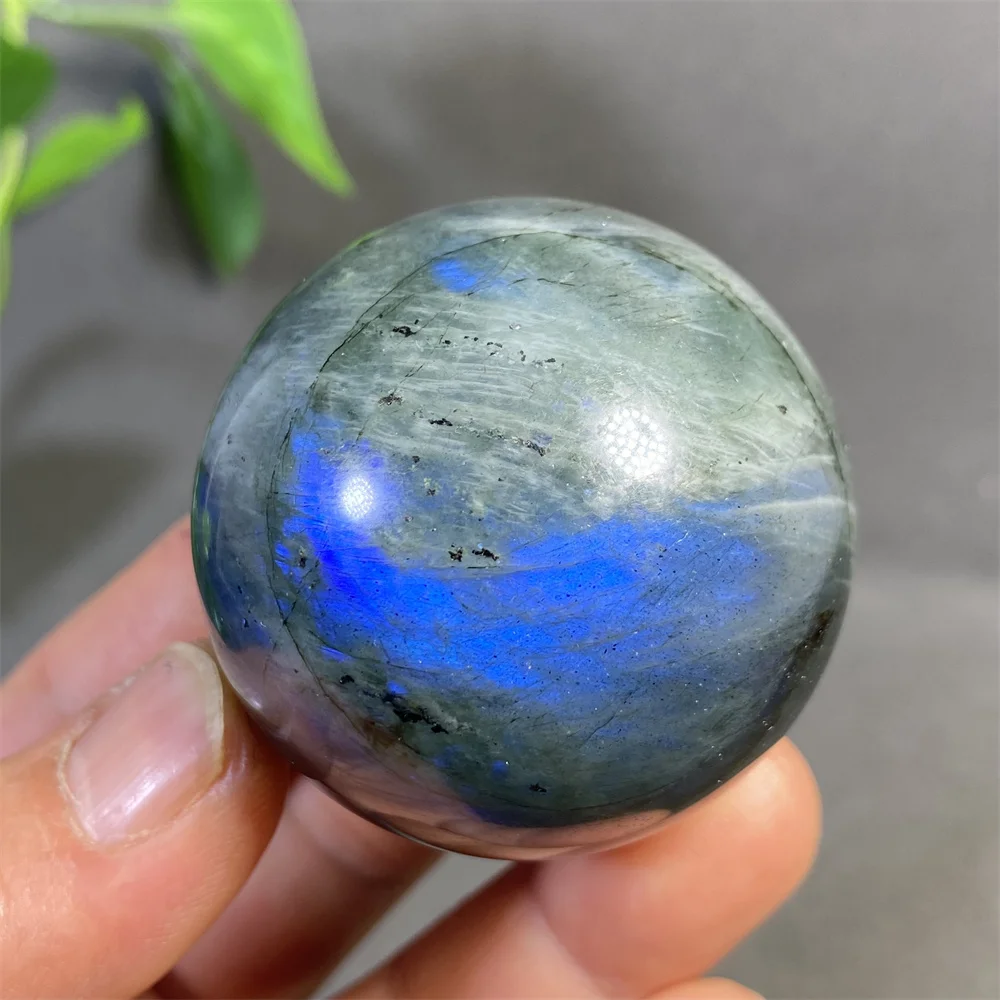 

Natural Labradorite Crystal Ball Moonlight Quartz Polished Magic Ball Home Decoration Ornaments with Base