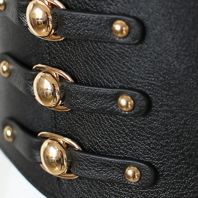 حزام عريض مرصع على الطراز الغربي، مشد خصر مرن قابل للتمدد للتنانير النسائية، مشد خصر بحزام فاسق أنيق #4