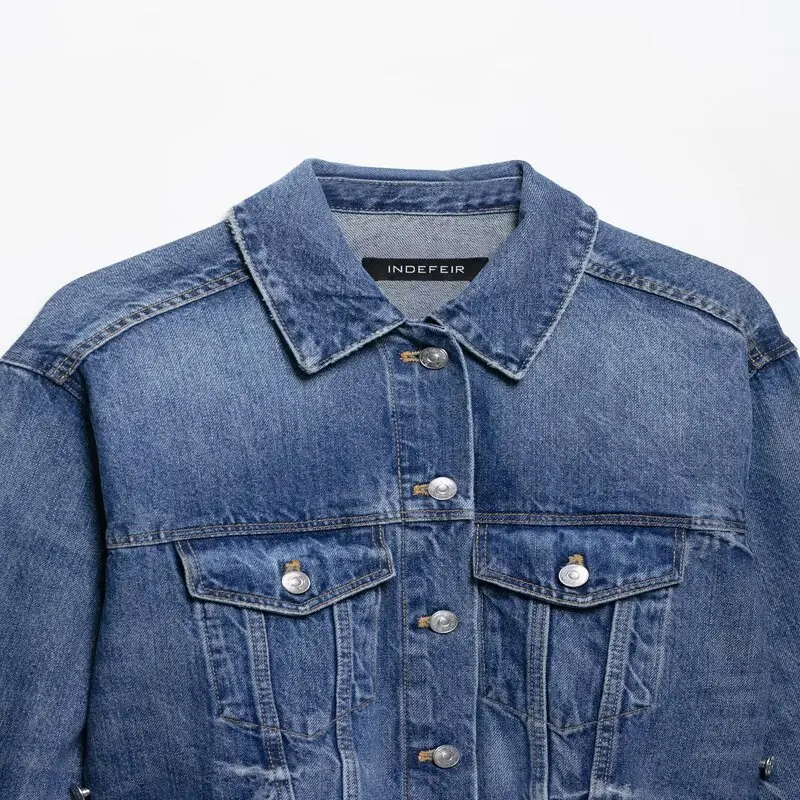 Frühling 2025, Faion Retro-Jeans mit verziertem Denim für Damen, vielseitig einsetzbar, Neuankömmling, lockere Passform, Länge, andere Mate...
