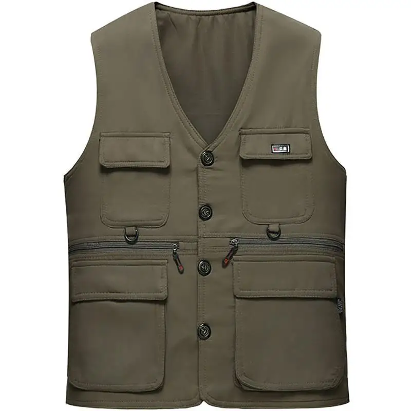 Loose Fit Outdoor Men's Vest Autumn Winter Spring Seasonal Polyester Fiber V Neck Business Style Special Wide Version