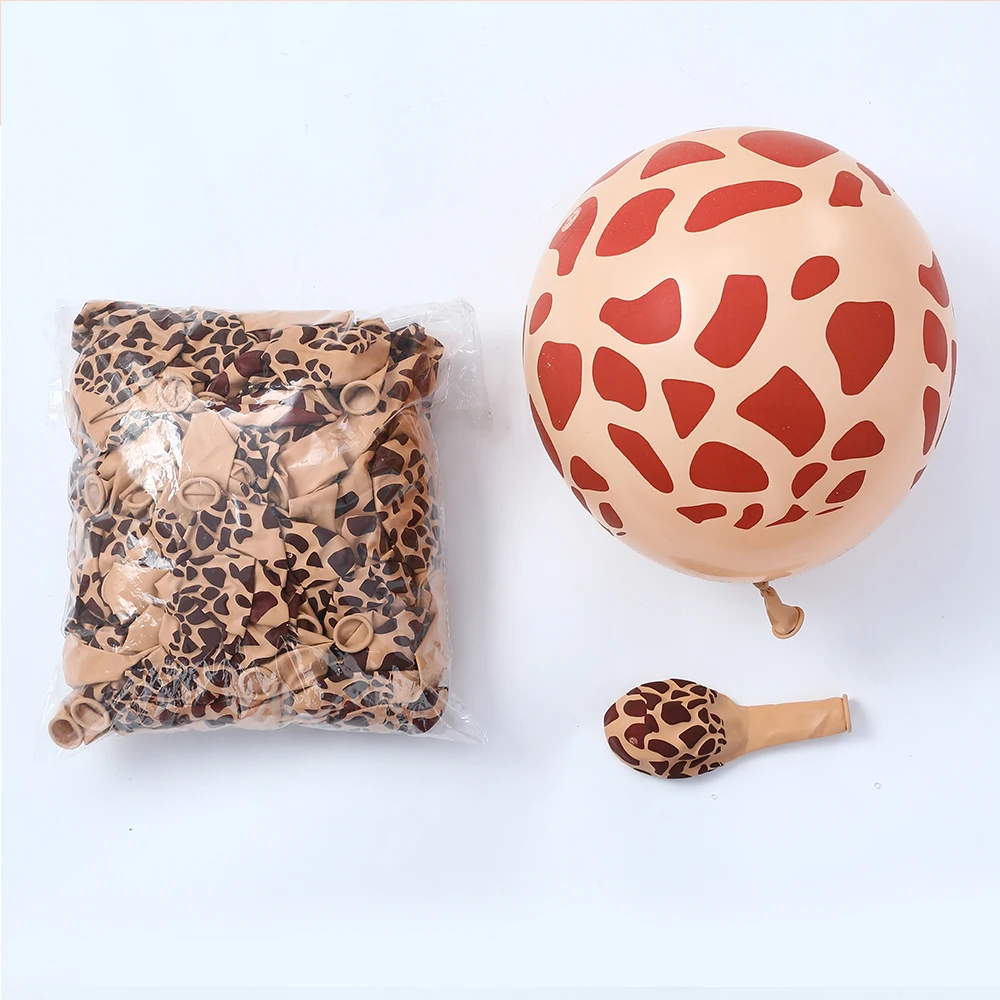 30pcs Girraffe Print Ballonnen Set Bean Groen Zand Wit Latex Ballonnen Bruiloft Verjaardagsfeestje Kids Dieren Helium Globos Decor